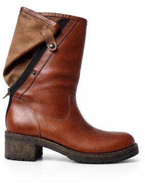 Haider Ackermann  Women's Brown Leather Mid-Calf Zip Boot